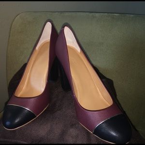 J. Crew Black Cap-Toe Cabernet Pumps 8.5- Sexy AF